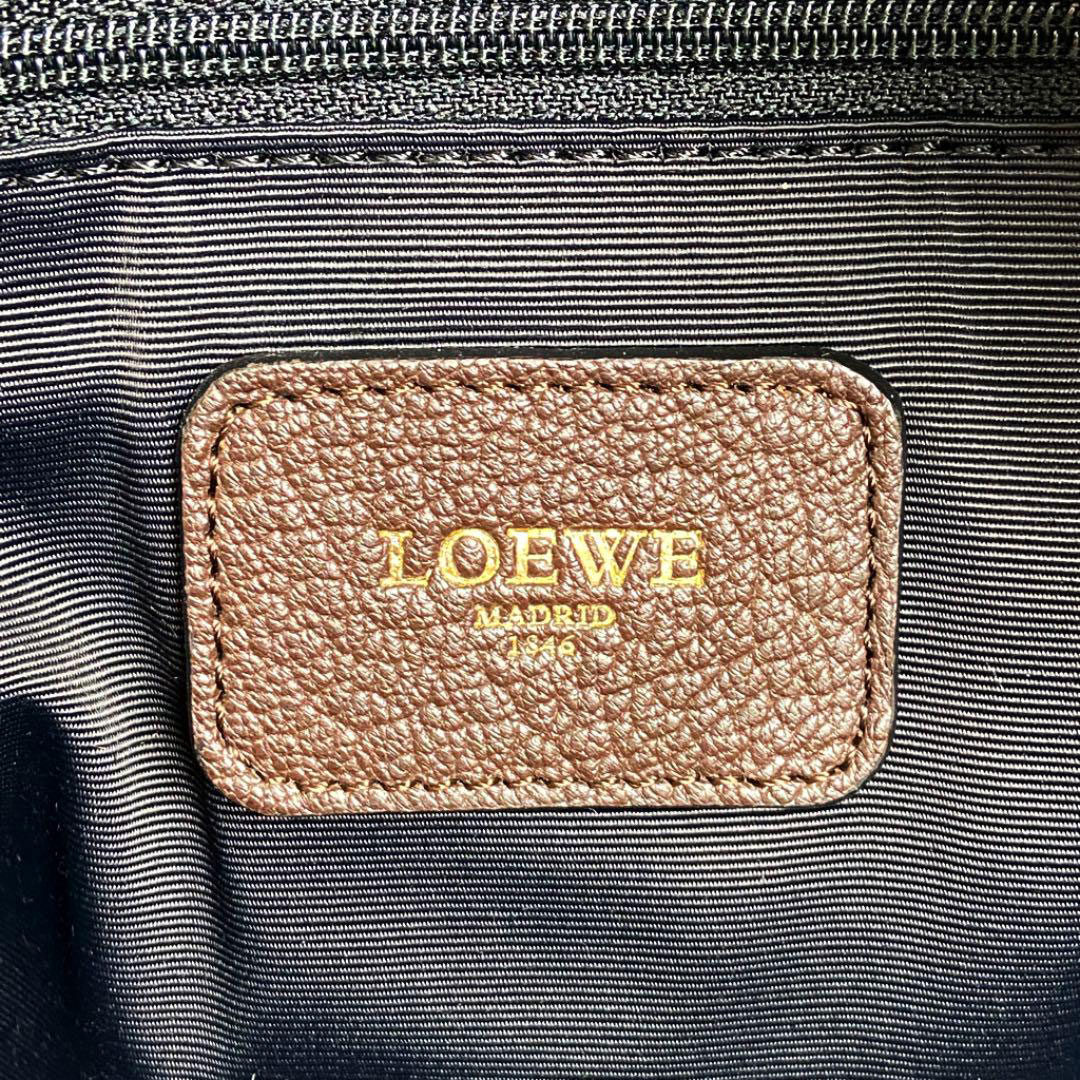 LOEWE ロエベ アマソナ28 ハンドバッグ レザー ダークブラウン ゴールド金具