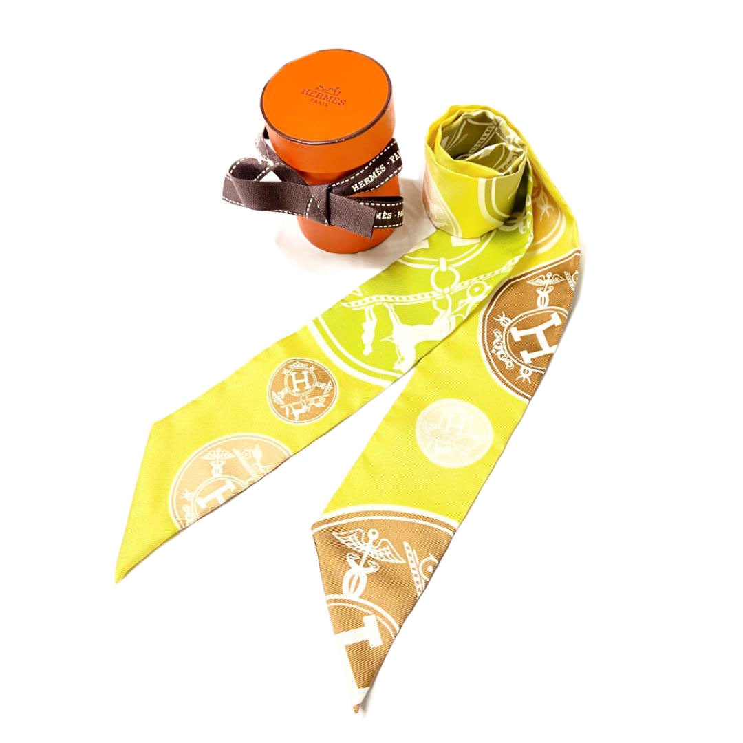 HERMES エルメス スカーフ ツイリー Hロゴ イエロー | 小物