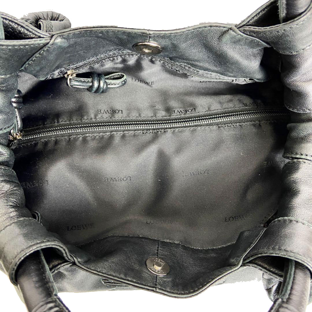 LOEWE ロエベ ナッパアイレ ハンドバッグ アナグラム ナッパレザー ブラック