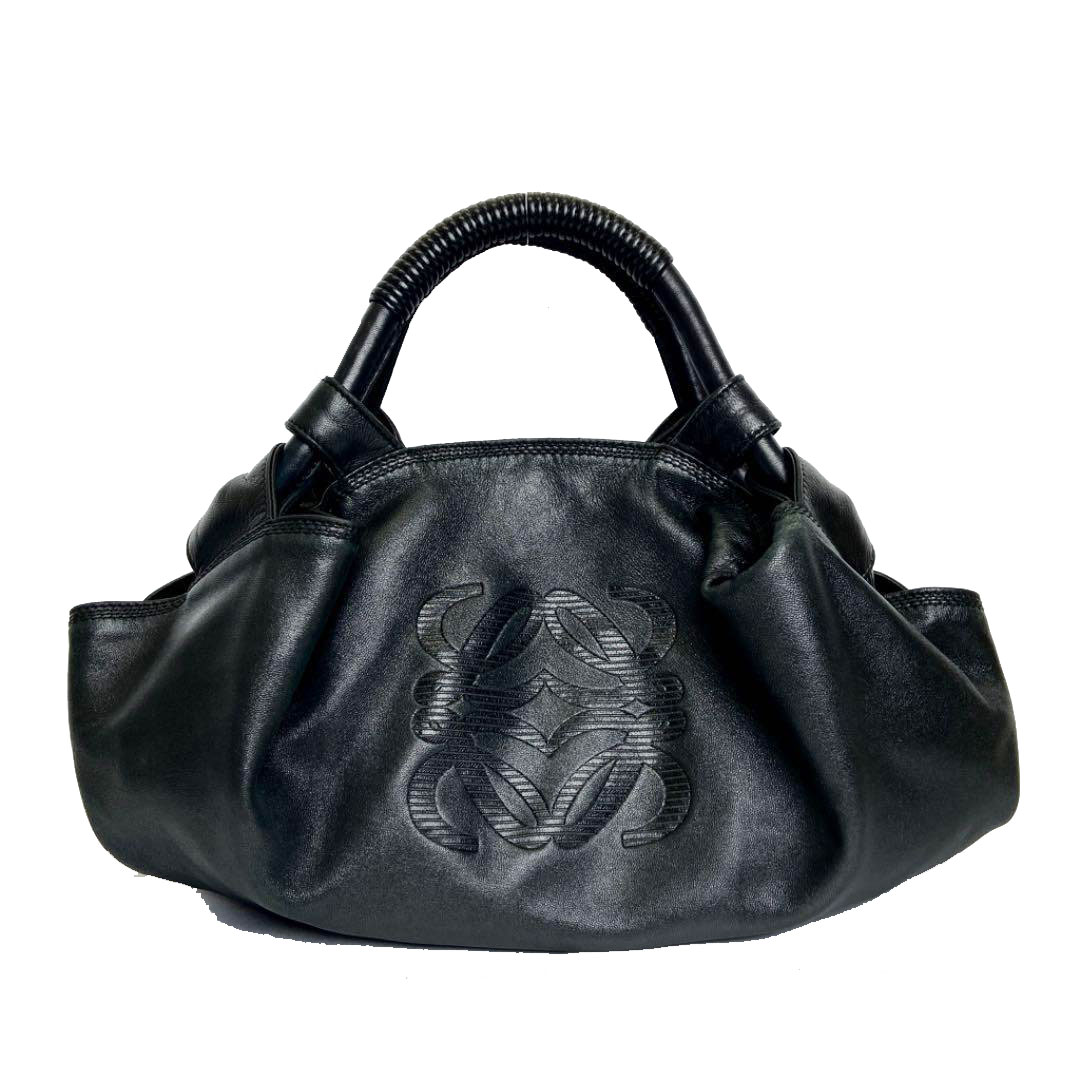 LOEWE ロエベ ハンドバッグ ナッパアイレ アナグラム レザー ブラック LOEWE ロエベ ナッパアイレ ハンドバッグ アナグラム ナッパレザー