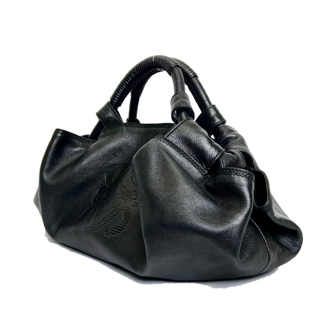 LOEWE ロエベ ナッパアイレ ハンドバッグ アナグラム ナッパレザー ブラック