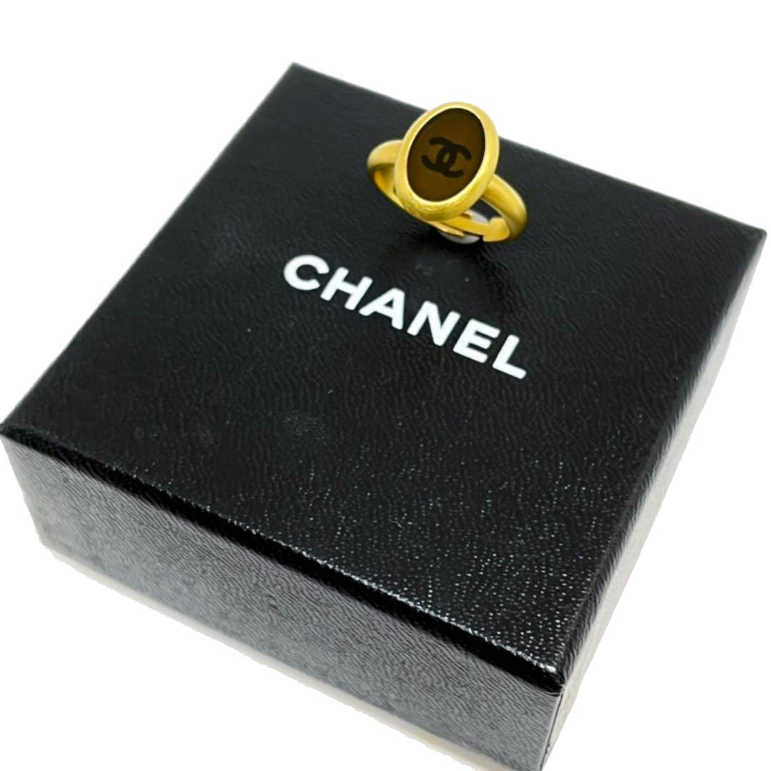 CHANEL シャネル リング 指輪 ココマーク ゴールド ブラウン
