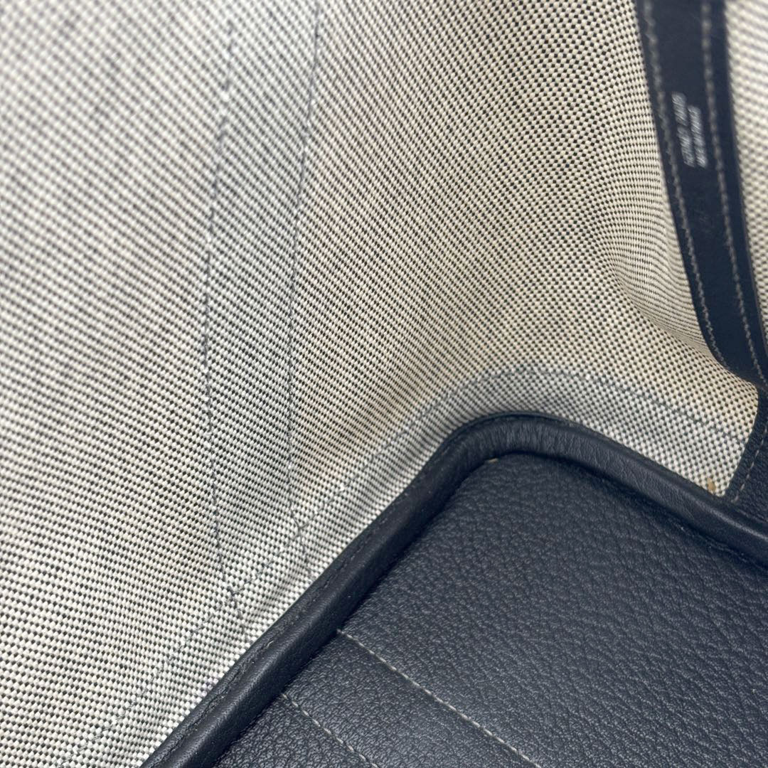 HERMES エルメス トートバッグ ガーデンパーティTPM トワルアッシュ レザー □R刻印