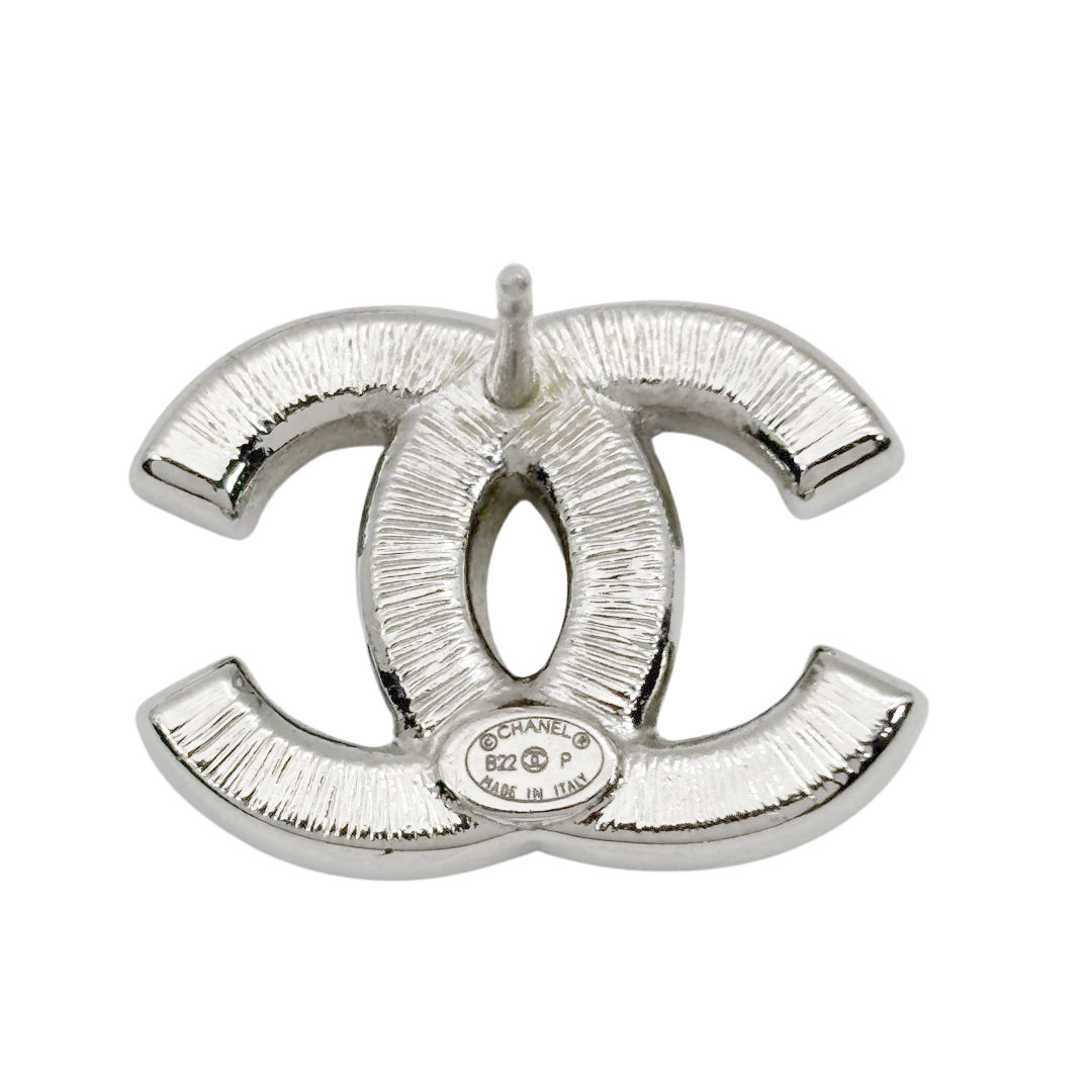 CHANEL シャネル アシンメトリーピアス ココマーク ラインストーン B22P シルバー