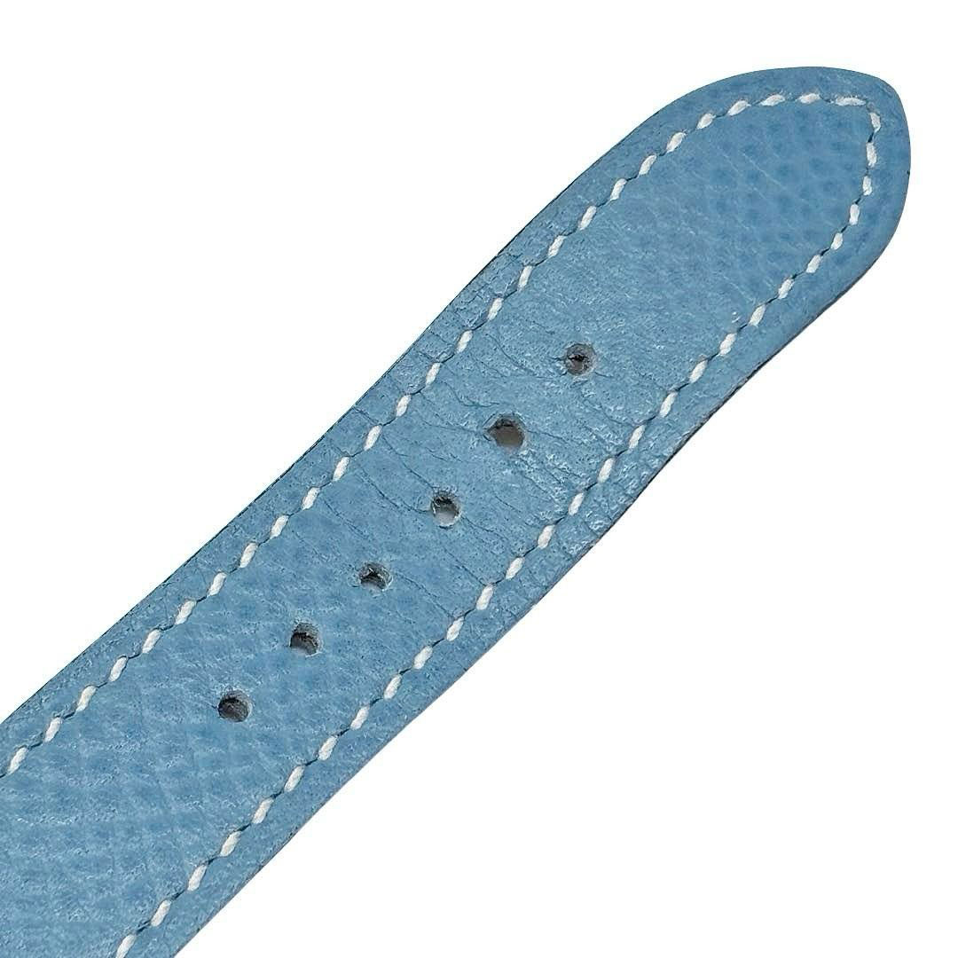 HERMES エルメス レディース腕時計 Hウォッチ QZ SS/革 シルバー/ブルージーン 青文字盤 HH1.210 □E刻印