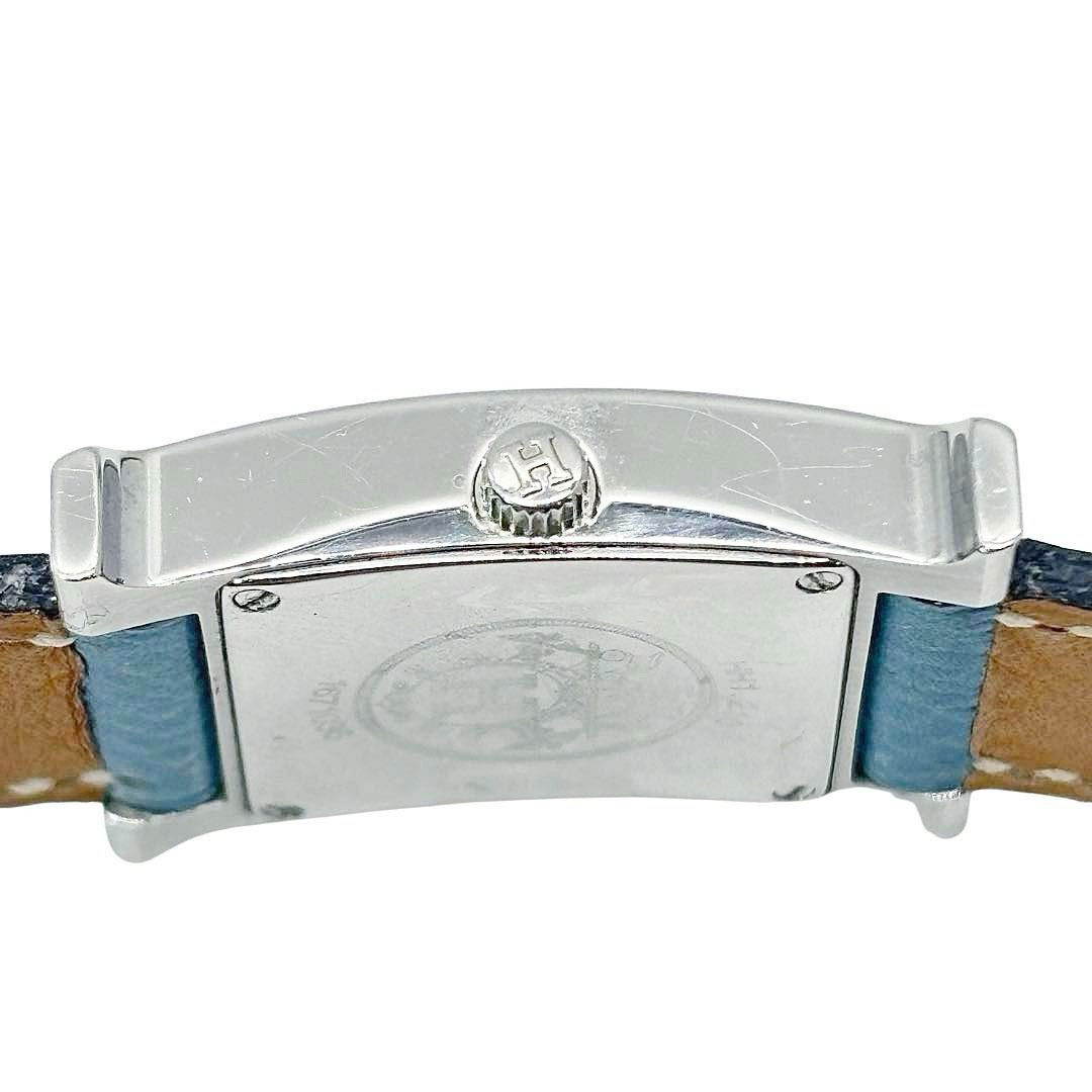 HERMES エルメス レディース腕時計 Hウォッチ QZ SS/革 シルバー/ブルージーン 青文字盤 HH1.210 □E刻印