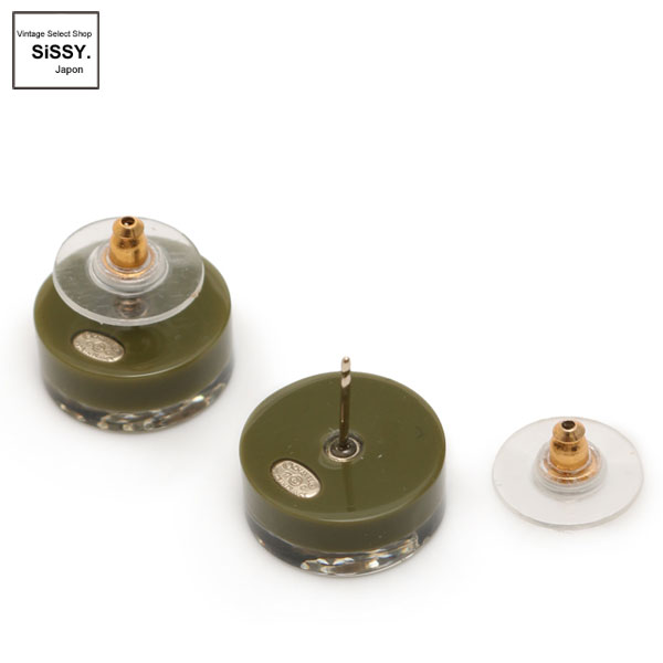 ■シャネル■ ココマーク ピアス カーキ ブラック ホワイト シルバー 17C 【CHANEL】