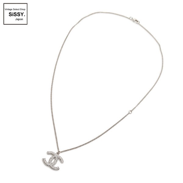 ■シャネル■ ココマーク ネックレス ラインストーン シルバー B18S 【CHANEL】