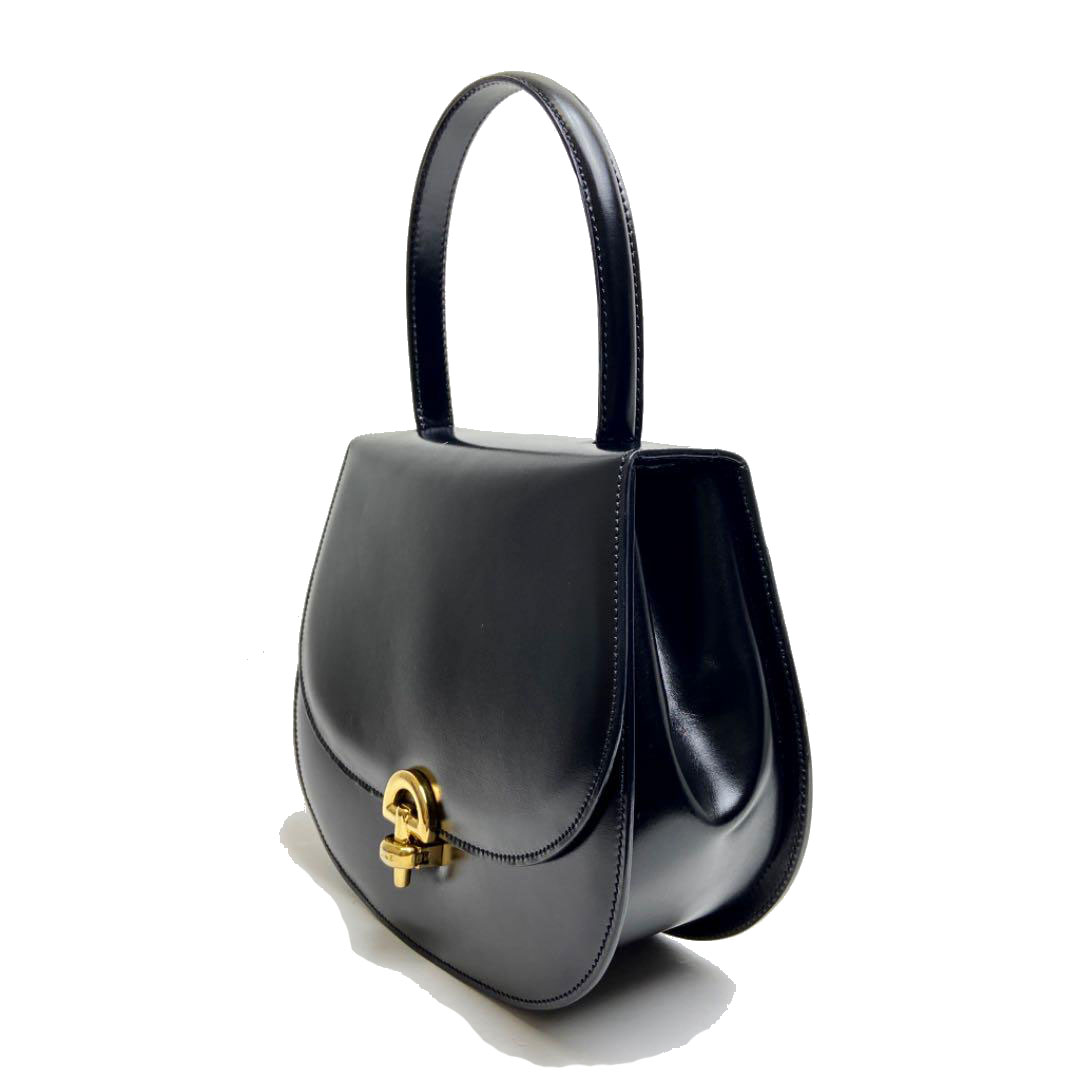 CELINE セリーヌ ヴィンテージ カーフ レザー ハンドバッグ　M14 CELINE セリーヌ 2WAYハンドバッグ カーフレザー ブラック