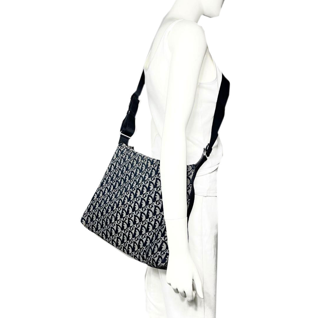 Christian Dior クリスチャン ディオール トロッター ショルダーバッグ キャンバス ブラック