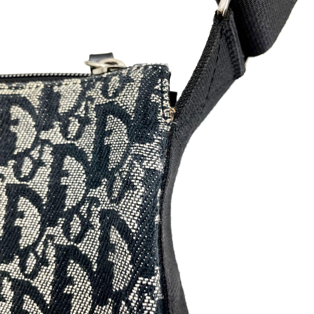 Christian Dior クリスチャン ディオール トロッター ショルダーバッグ キャンバス ブラック