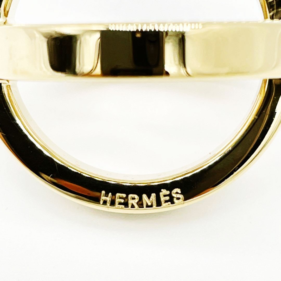 HERMES エルメス スカーフリング コスモス ゴールド