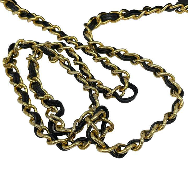 CHANEL シャネル チェーンショルダーバッグ フリンジ ココマーク ラムスキン ブラック ゴールド金具 0番台