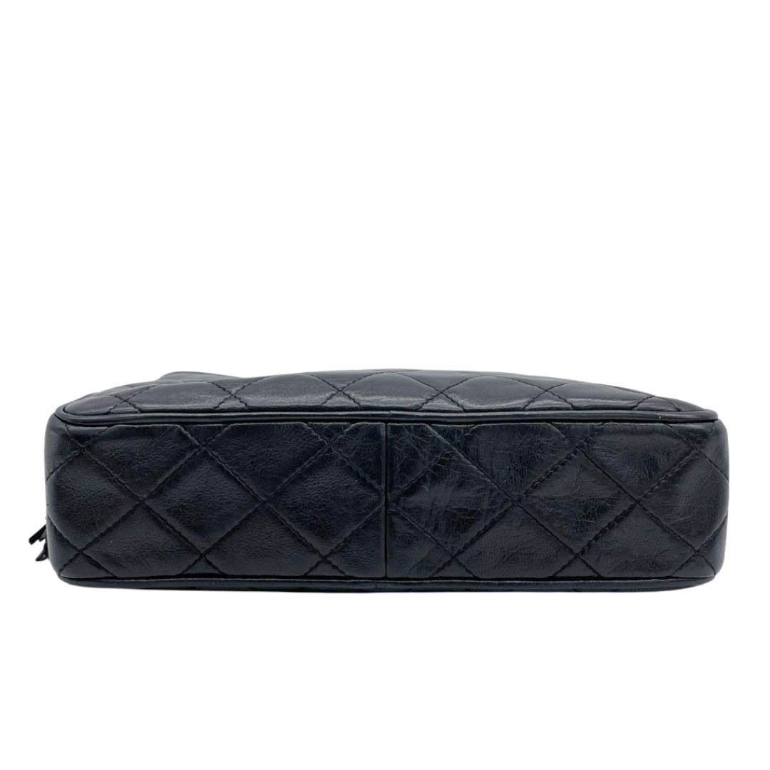 CHANEL シャネル チェーンショルダーバッグ フリンジ ココマーク ラムスキン ブラック ゴールド金具 0番台