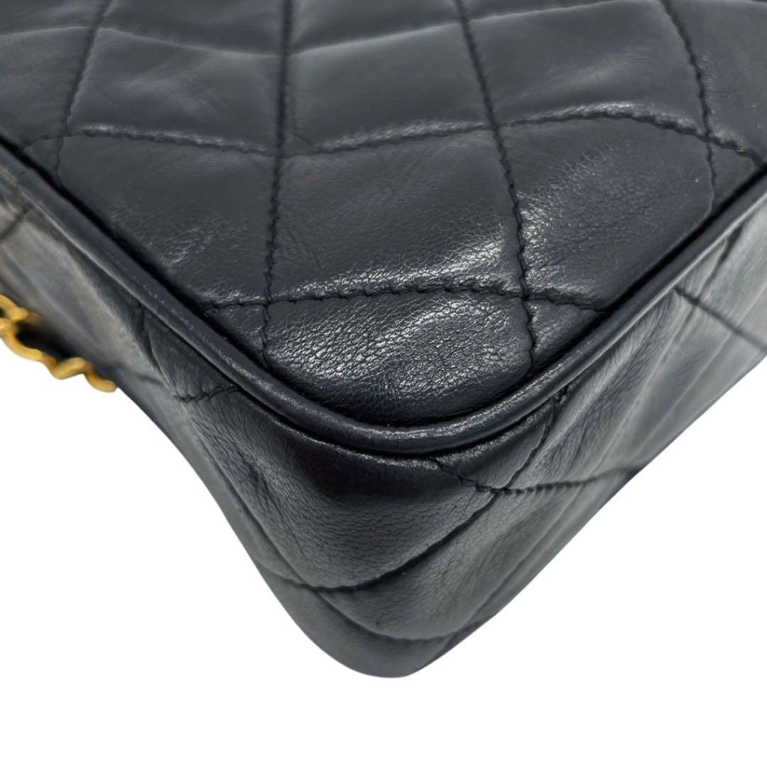 CHANEL シャネル チェーンショルダーバッグ フリンジ ココマーク ラムスキン ブラック ゴールド金具 0番台