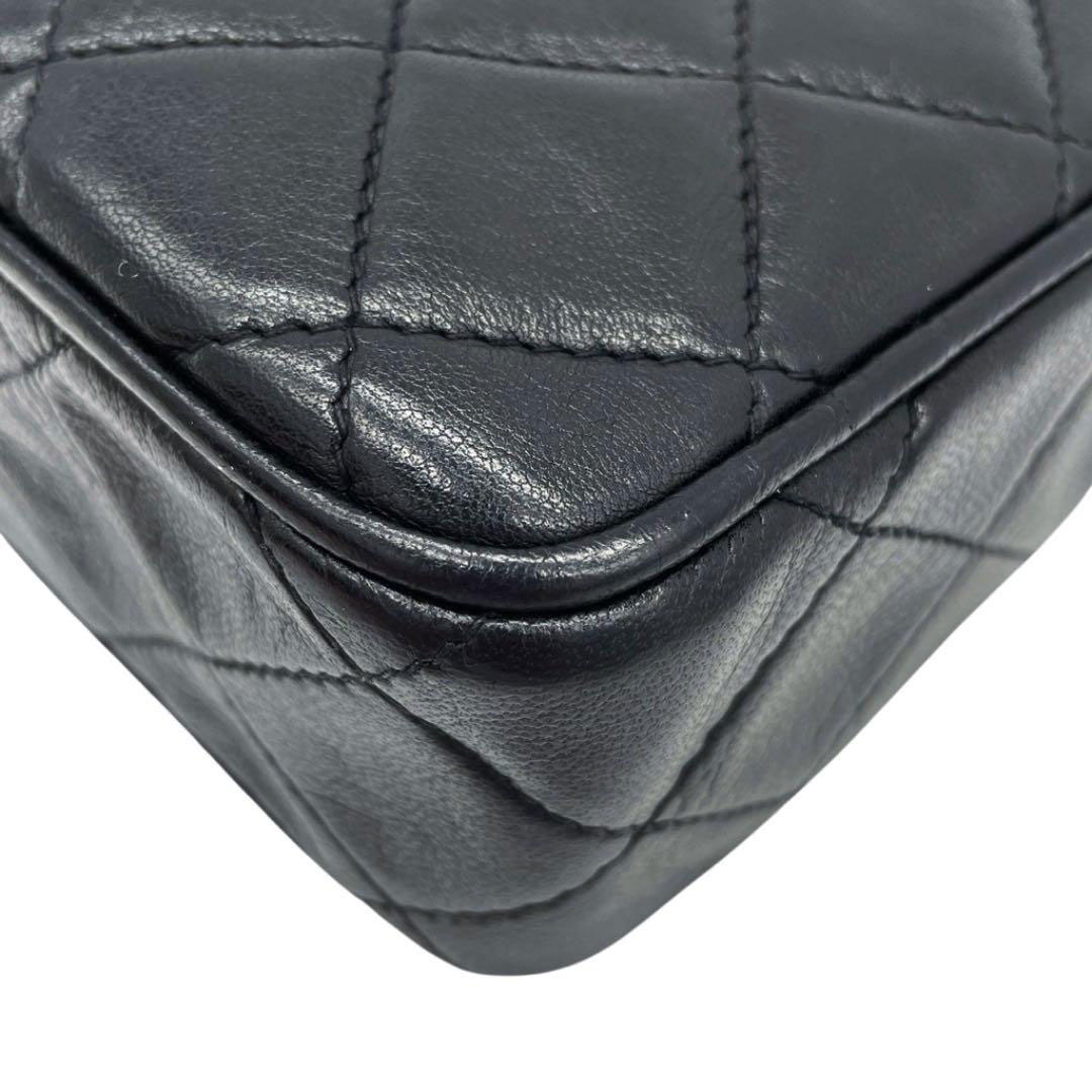 CHANEL シャネル チェーンショルダーバッグ フリンジ ココマーク ラムスキン ブラック ゴールド金具 0番台