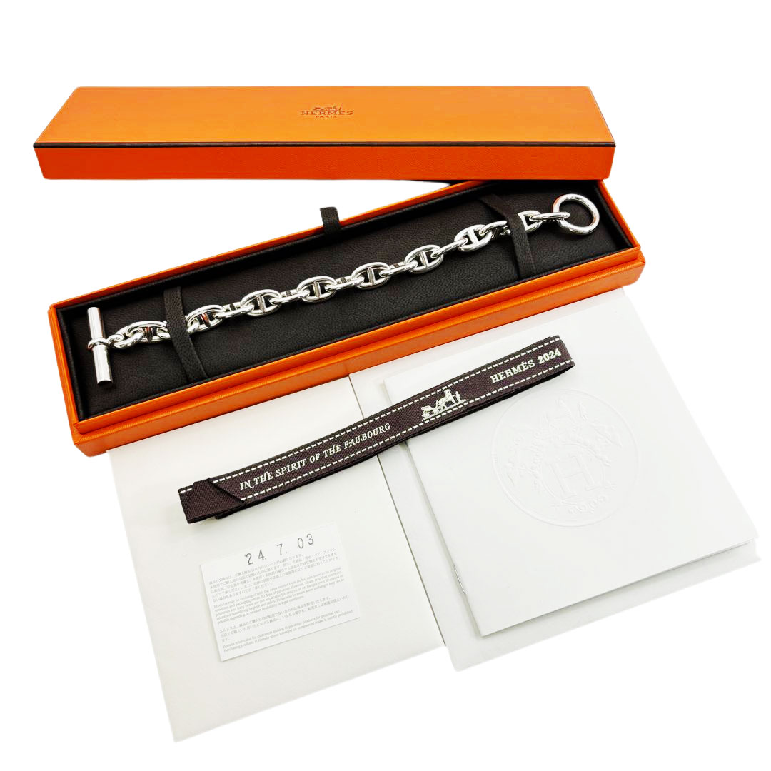 HERMES エルメス ブレスレット シェーヌダンクルMM 16コマ Ag925 シルバー 57.0g