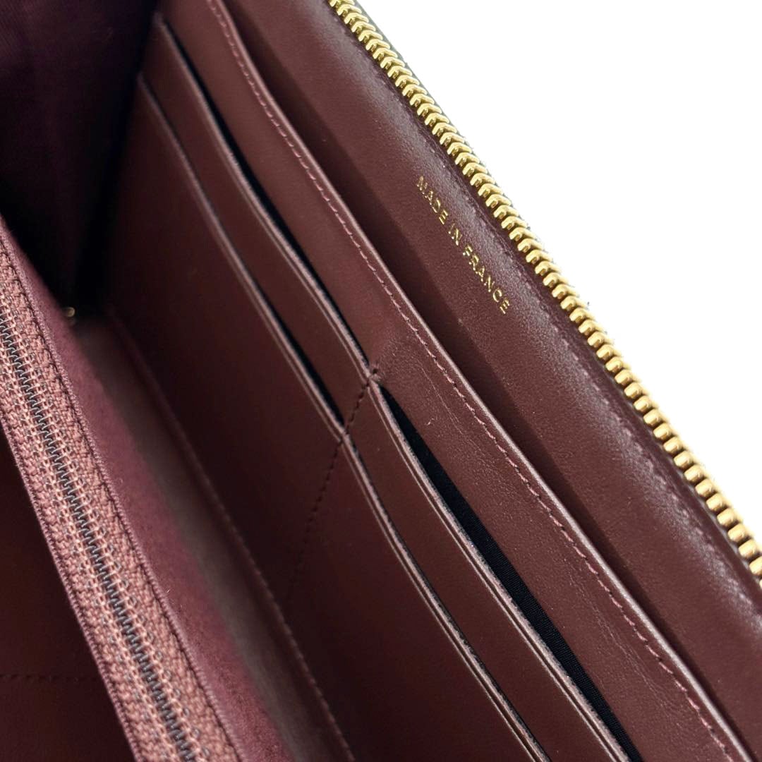 CHANEL シャネル ラウンドファスナー長財布 マトラッセ キャビアスキン ブラック ゴールド金具 26番台