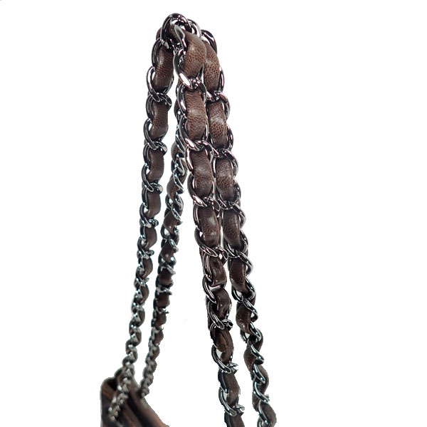 【極美品】　CHANEL　チェーンショルダーバッグ　ハラコ　エナメル　レザー □シャネル□ チェーンショルダーバッグ アイコンパッチワーク