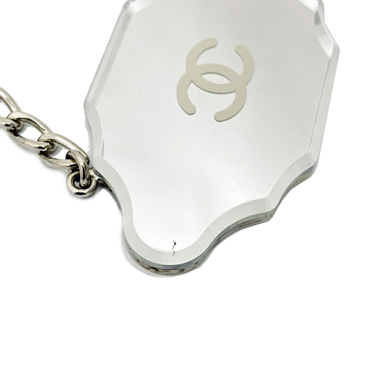 美品　CHANEL　シャネル　シルバー系　ココマーク　ミラープレート　ネックレス □シャネル□ ネックレス ミラー ココマーク シルバー 【CHANEL