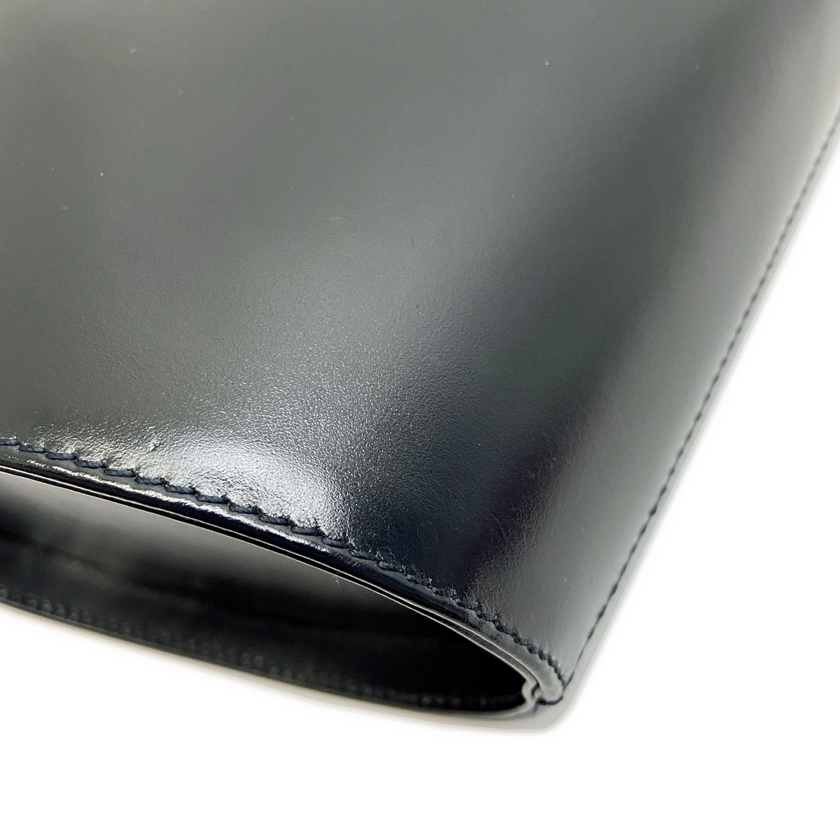 Salvatore Ferragamo フェラガモ ヴァラリボン ハンドバッグ レザー ネイビー/ゴールド金具 BA216161