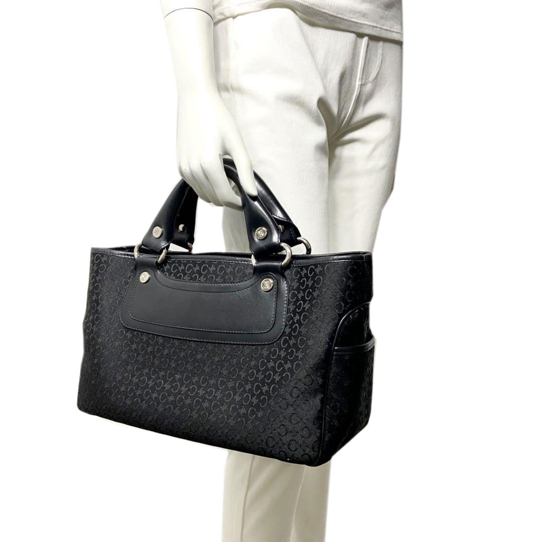 CELINE セリーヌ ブギーバッグ ハンドバッグ キャンバス レザー ブラック