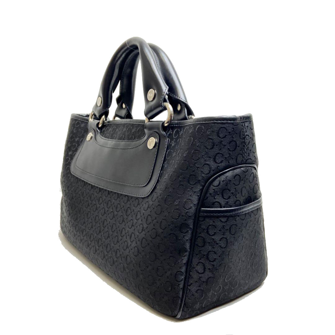 CELINE セリーヌ ブギーバッグ ハンドバッグ キャンバス レザー ブラック