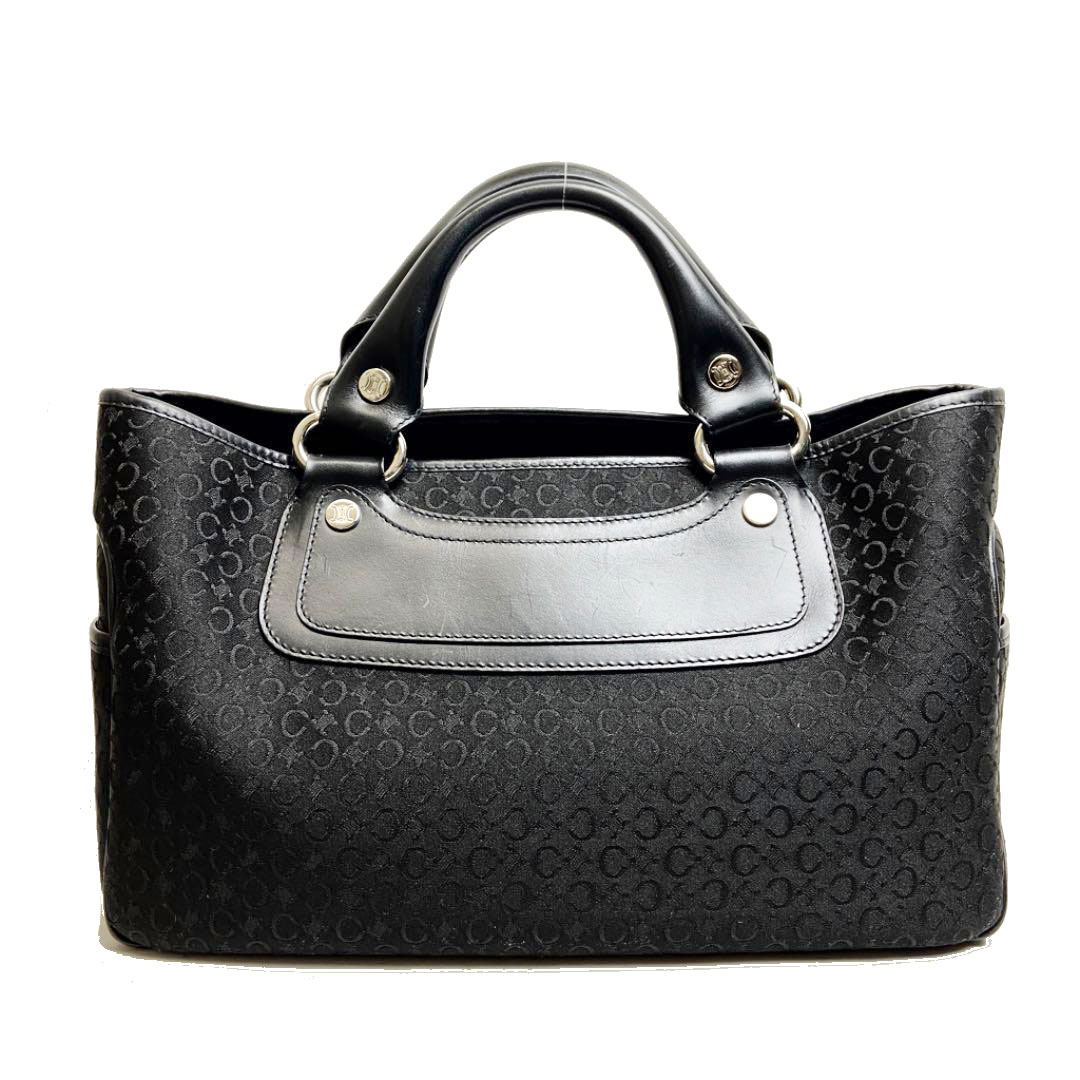 CELINE セリーヌ ブギーバッグ ハンドバッグ キャンバス レザー ブラック