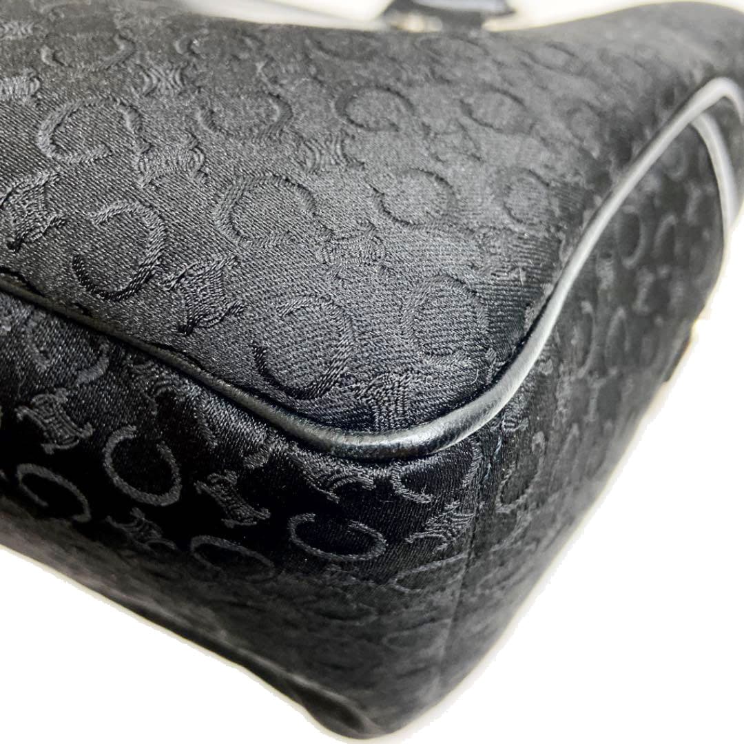 CELINE セリーヌ ブギーバッグ ハンドバッグ キャンバス レザー ブラック