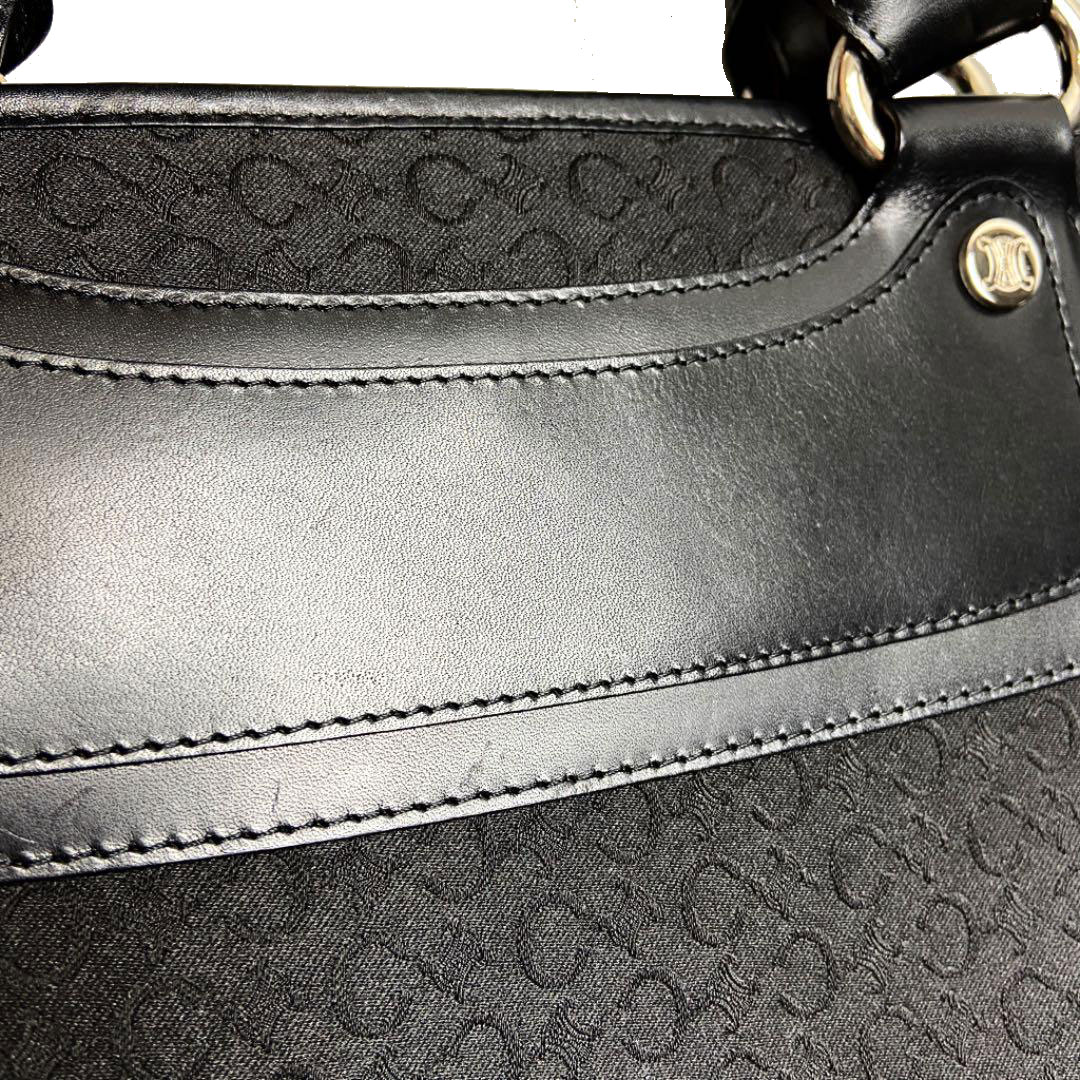 CELINE セリーヌ ブギーバッグ ハンドバッグ キャンバス レザー ブラック