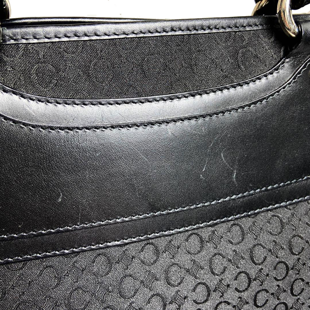 CELINE セリーヌ ブギーバッグ ハンドバッグ キャンバス レザー ブラック