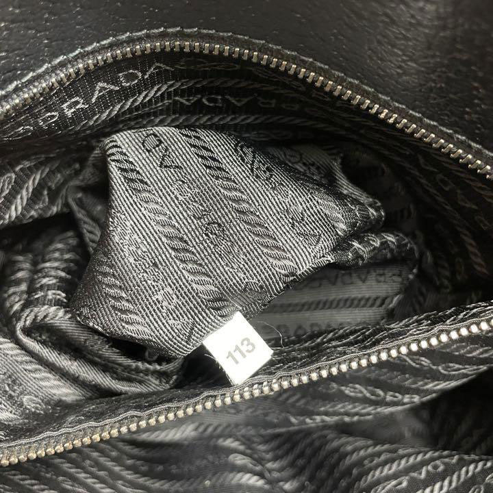 PRADA プラダ トートバッグ レザー ブラック シルバー金具