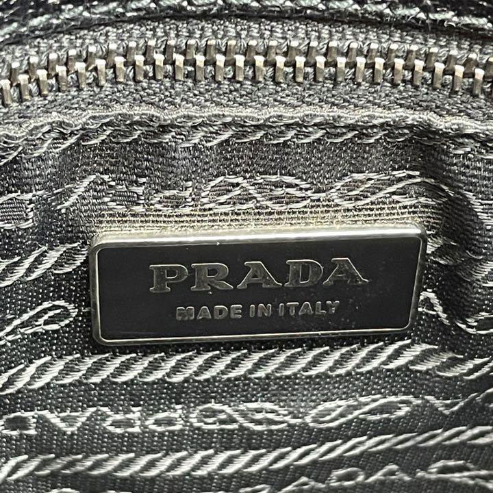 PRADA プラダ トートバッグ レザー ブラック シルバー金具