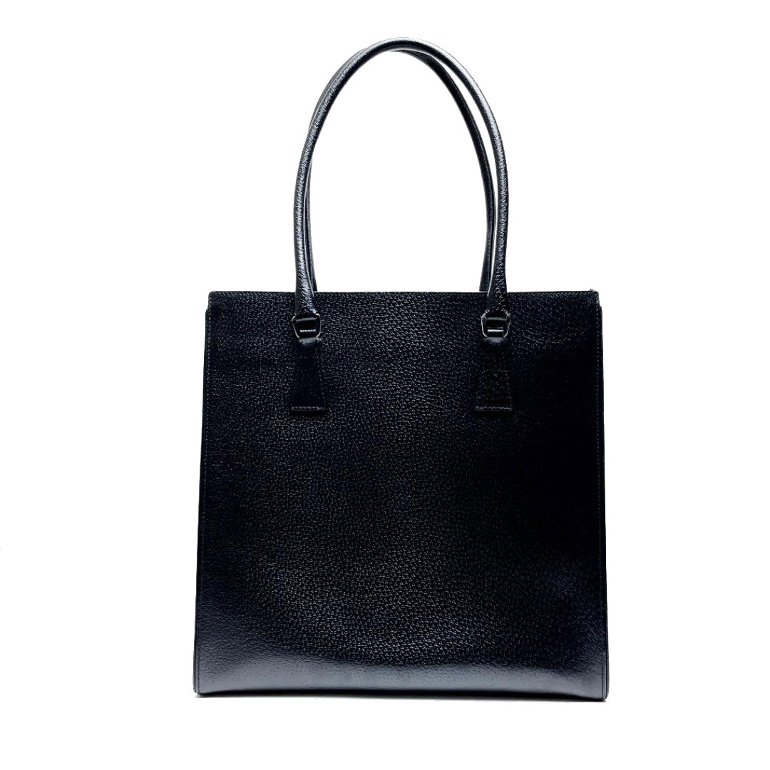 PRADA プラダ トートバッグ レザー ブラック シルバー金具