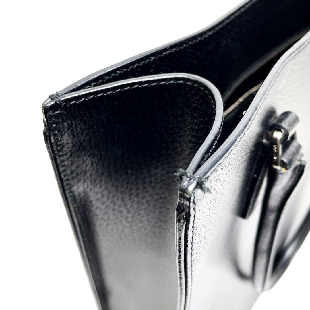 PRADA プラダ トートバッグ レザー ブラック シルバー金具