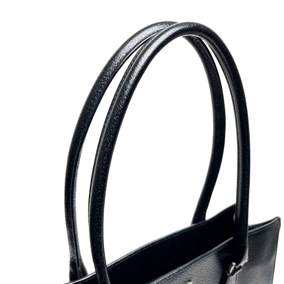 PRADA プラダ トートバッグ レザー ブラック シルバー金具