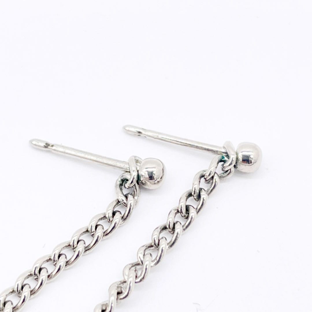 CHANEL シャネル チェーンピアス ココマーク シルバー | アクセサリー