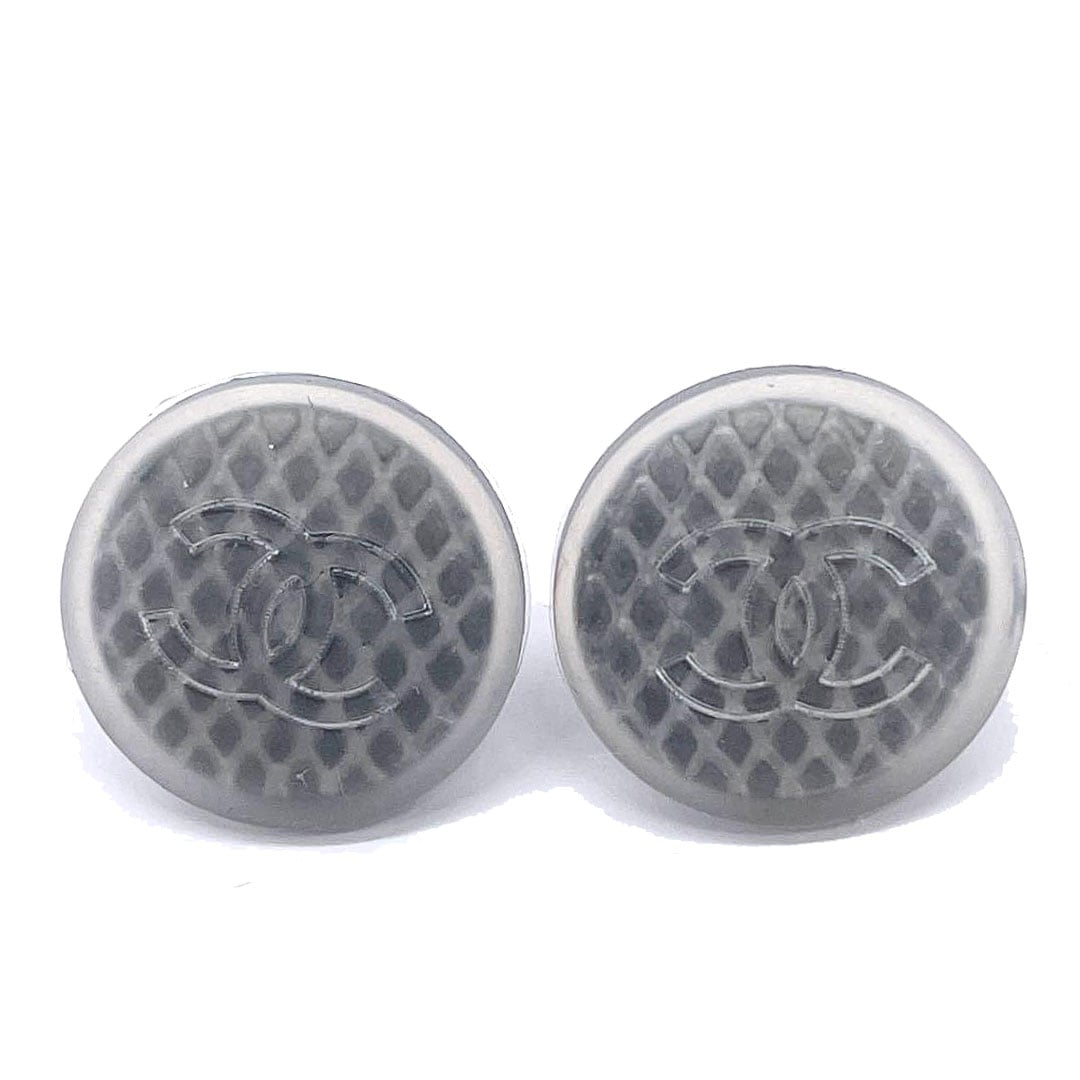 【正規品】CHANEL 99P ココマーク ラウンドピアス 18mm シルバー CHANEL シャネル ラウンドピアス ココマーク ラバー クリア シルバー