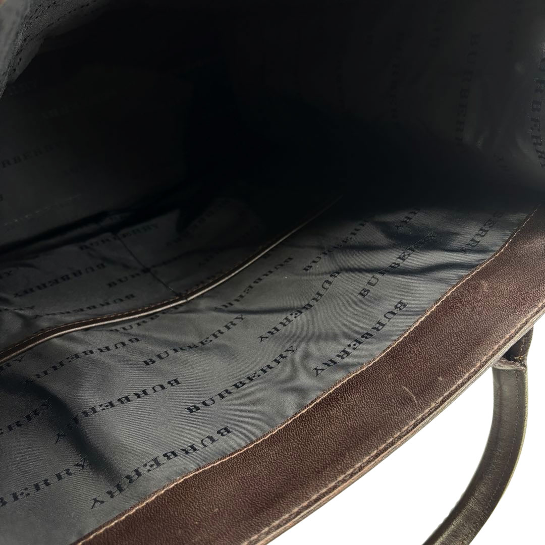 BURBERRY LONDON バーバリーロンドン 2WAYトートバッグ ナイロンキャンバス/レザー ベージュ ノバチェック柄