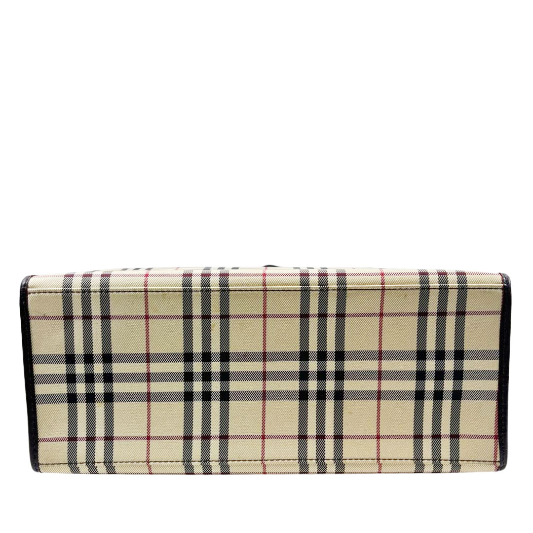 BURBERRY LONDON バーバリーロンドン 2WAYトートバッグ ナイロンキャンバス/レザー ベージュ ノバチェック柄