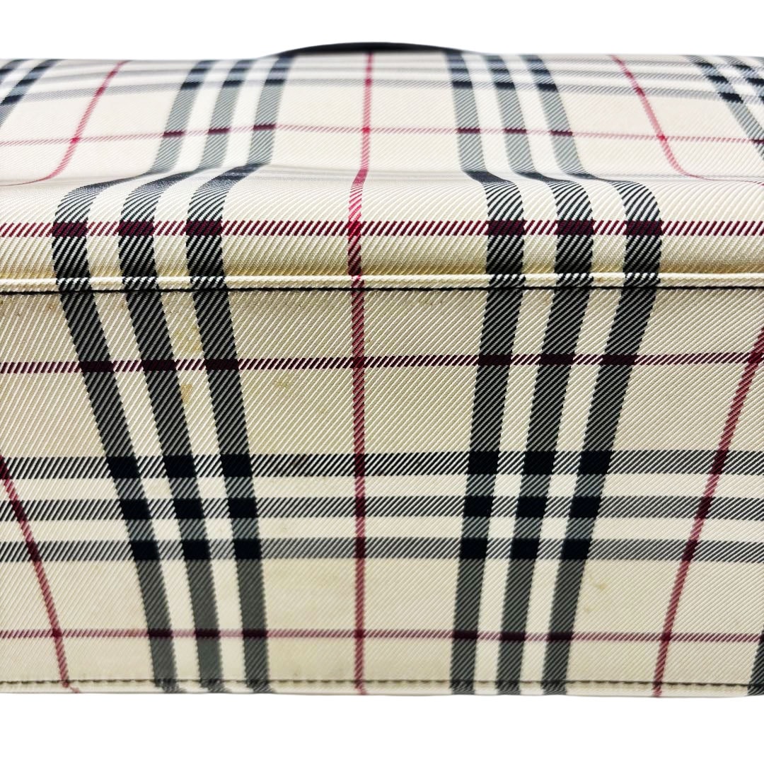 BURBERRY LONDON バーバリーロンドン 2WAYトートバッグ ナイロンキャンバス/レザー ベージュ ノバチェック柄