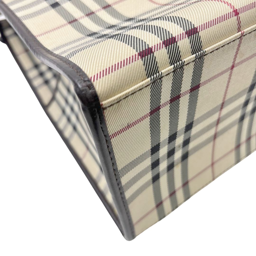 BURBERRY LONDON バーバリーロンドン 2WAYトートバッグ ナイロンキャンバス/レザー ベージュ ノバチェック柄