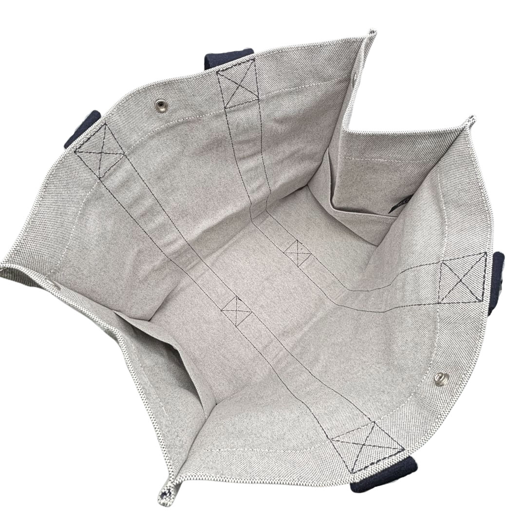 HERMES エルメス トートバッグ ボラボラGM トワルアッシュ グレー/ネイビー
