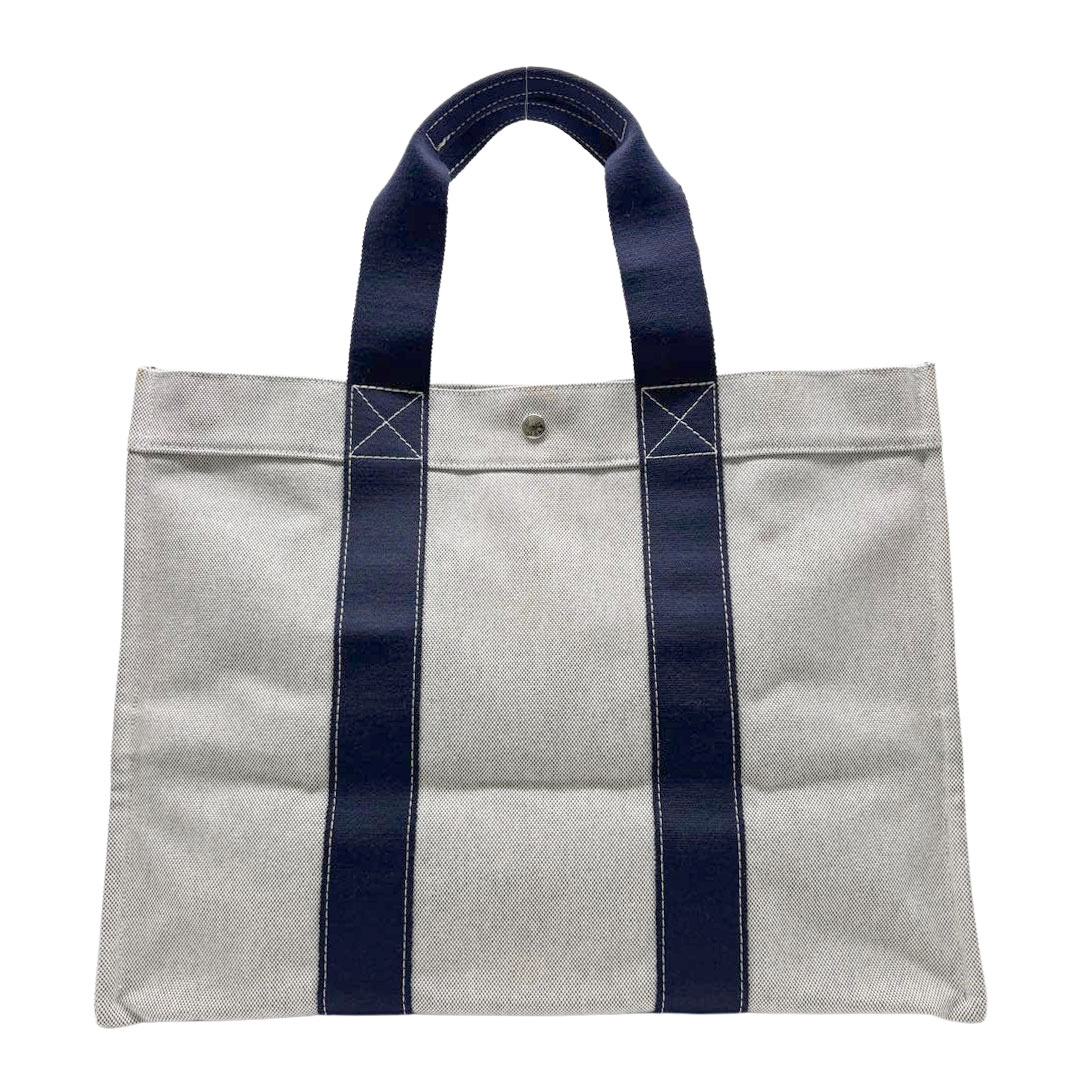 HERMES エルメス トートバッグ ボラボラGM トワルアッシュ グレー/ネイビー