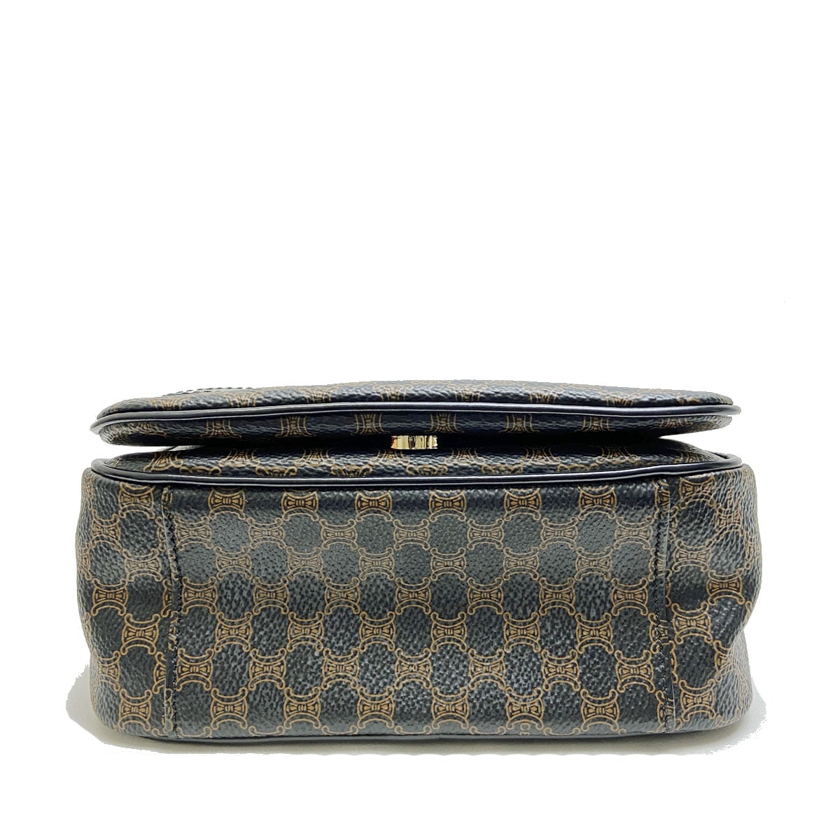 CELINE セリーヌ マカダム柄 ショルダーバッグ レザー ブラック/ブラウン MC00/2