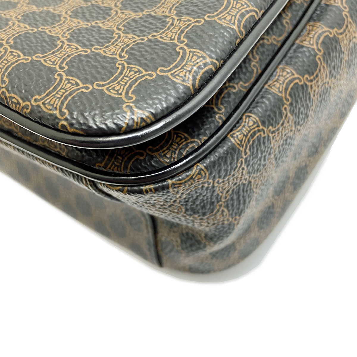 CELINE セリーヌ マカダム柄 ショルダーバッグ レザー ブラック/ブラウン MC00/2