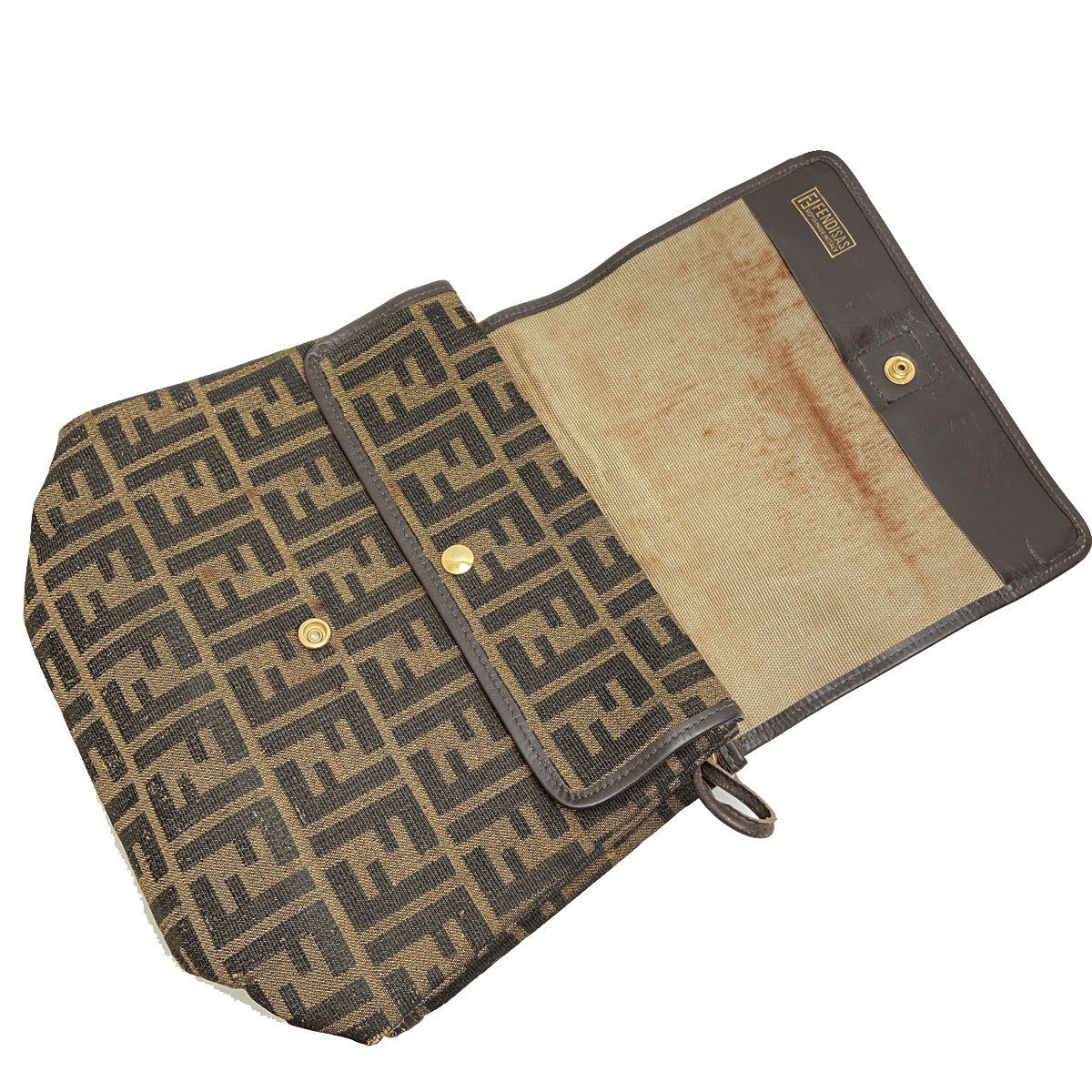 FENDI フェンディ ズッカ柄 ショルダーバッグ ポシェット キャンバス ヴィンテージ