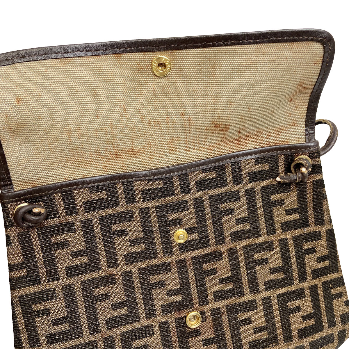 FENDI フェンディ ズッカ柄 ショルダーバッグ ポシェット キャンバス ヴィンテージ