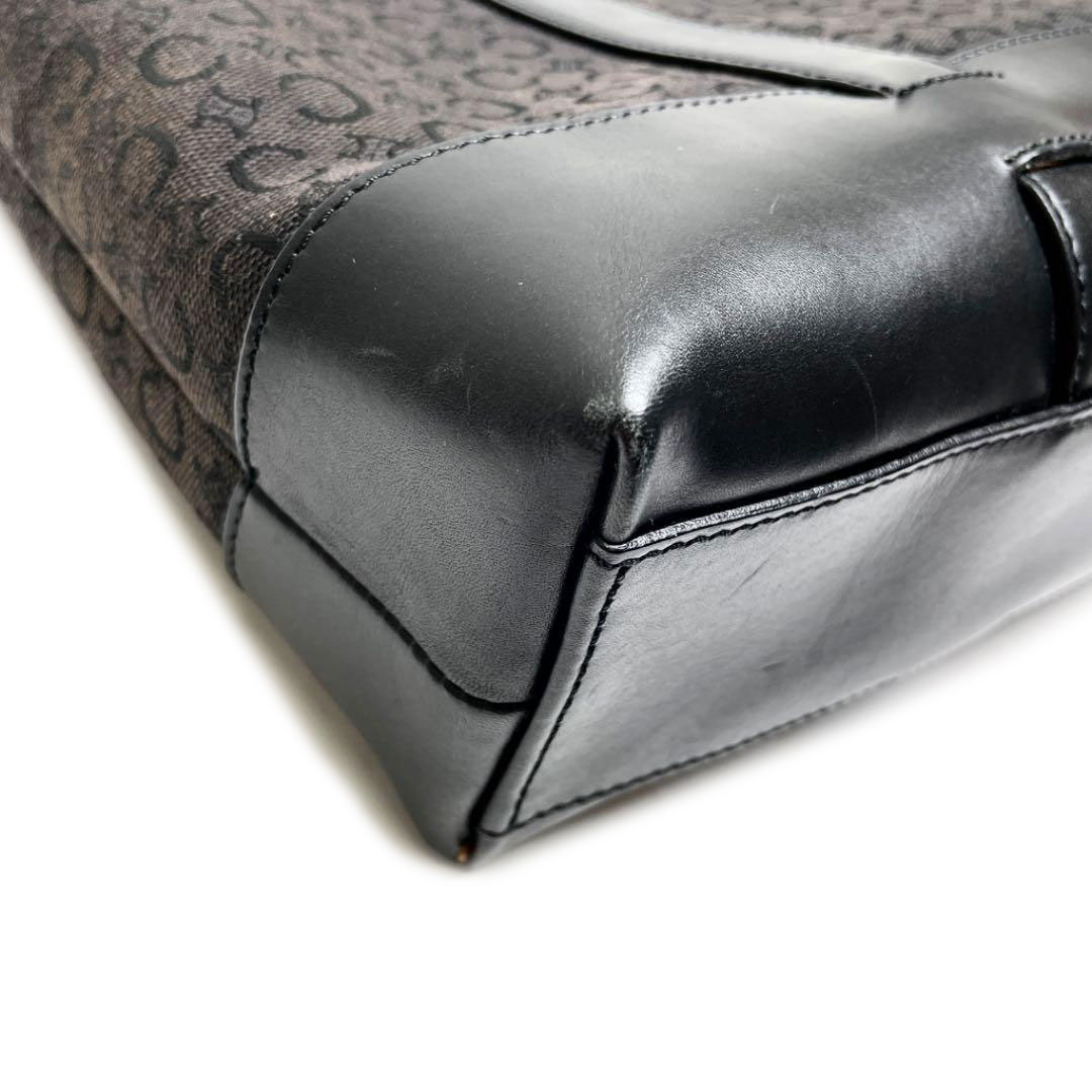 セリーヌCELINEトートバッグ黒マカダム柄キャンバス✖️レザー 式典にも CELINE セリーヌ トートバッグ Cマカダム柄 キャンバス レザー