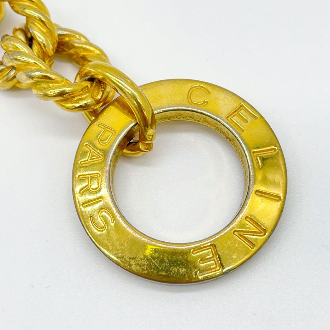 CELINE セリーヌ ヴィンテージ 極太チェーンブレスレット ゴールド